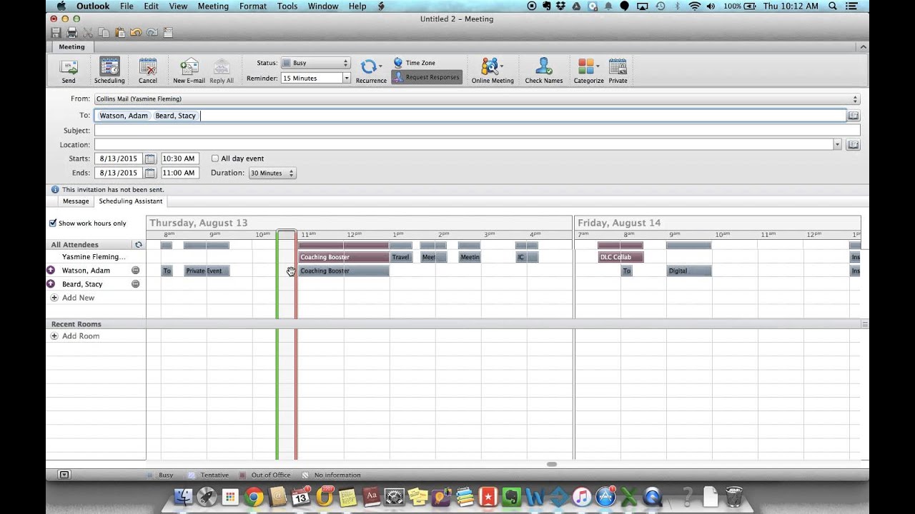 mac outlook scheduling assistant