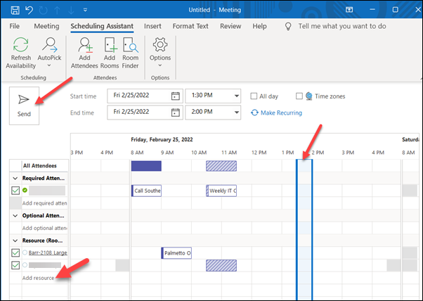 mac outlook scheduling assistant