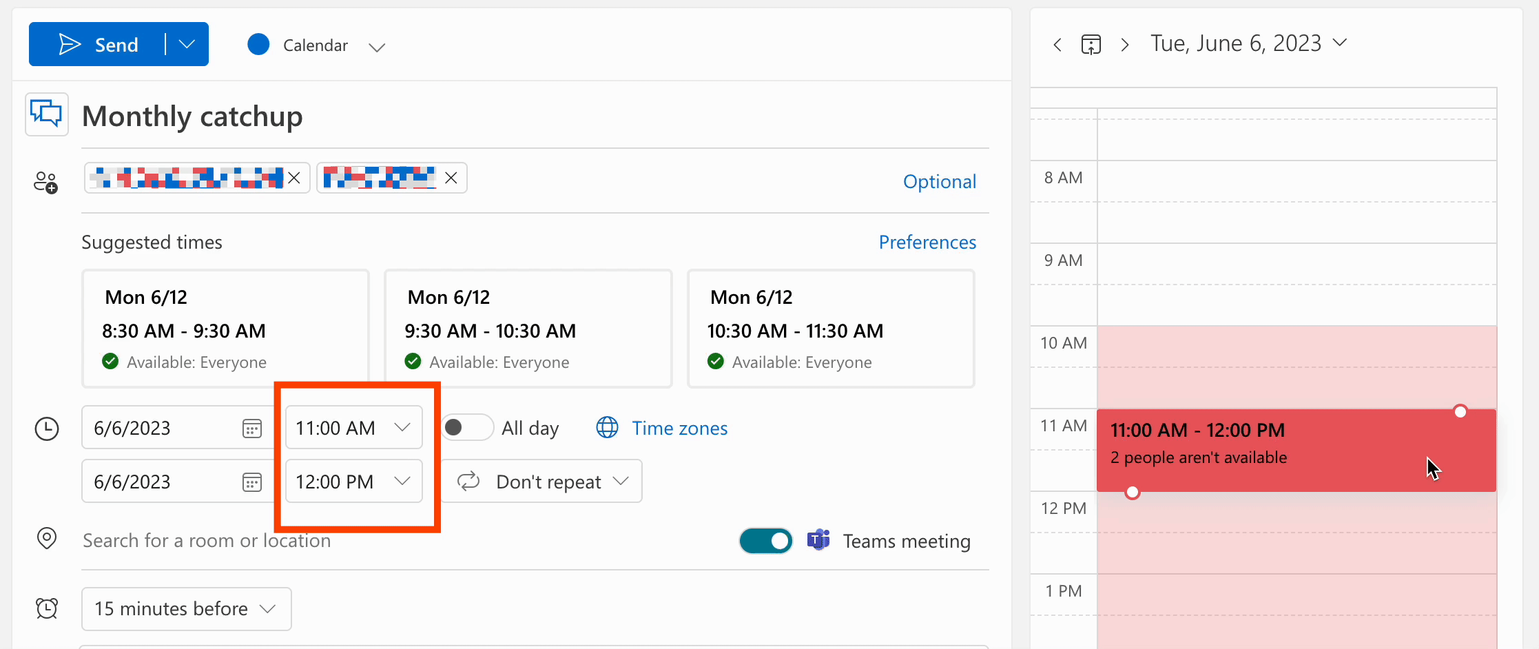 scheduling assistant for outlook